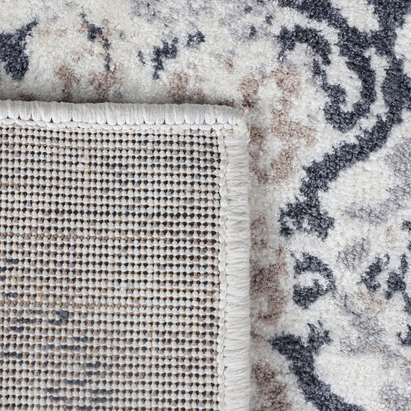 Homeroots 8' X 10' Ivory Geometric Medallion Stain Resistant Area Rug  Microfiber 486899