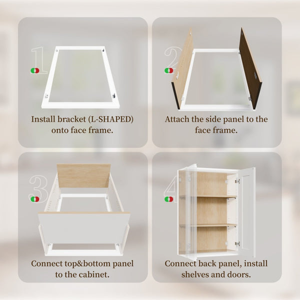 English Elm Maximize Narrow Spaces with Solid Wood Shaker Cabinet Soft Close Door Two Shelves W5662P465989