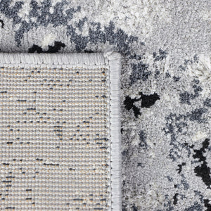 Homeroots 8' X 10' Silver And Gray Geometric Medallion Stain Resistant Area Rug  Microfiber 486900