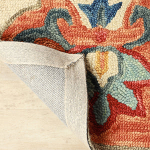 Homeroots 4' X 6' Cream And Rust Wool Geometric Tufted Stain Resistant Area Rug  Wool 486904