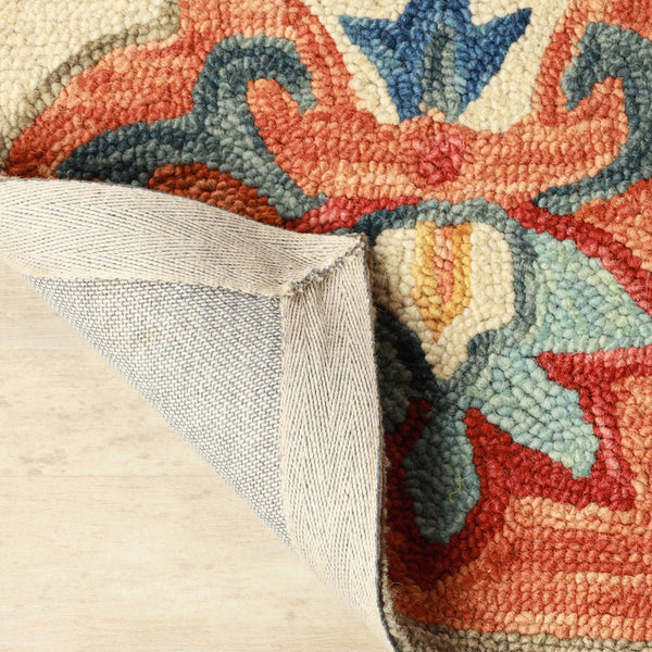 Homeroots 4' X 6' Cream And Rust Wool Geometric Tufted Stain Resistant Area Rug  Wool 486904