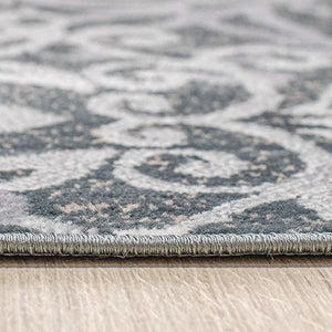 Homeroots 5' X 8' Slate And Gray Medallion Power Loom Stain Resistant Area Rug  Polypropylene 486938