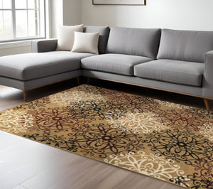 HomeRoots 8' Gray and Ivory Medallion Area Rug - Elegant, Durable Design for High-Traffic Spaces and Homes 8' X 10' 486945