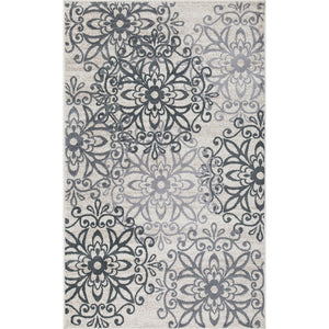 Homeroots 8' X 10' Oatmeal And Gray Medallion Power Loom Stain Resistant Area Rug  Polypropylene 486946