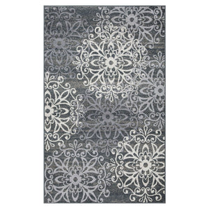 Homeroots 8' X 10' Slate Medallion Power Loom Stain Resistant Area Rug  Polypropylene 486947