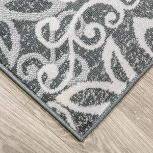 Homeroots 8' X 10' Slate Medallion Power Loom Stain Resistant Area Rug  Polypropylene 486947
