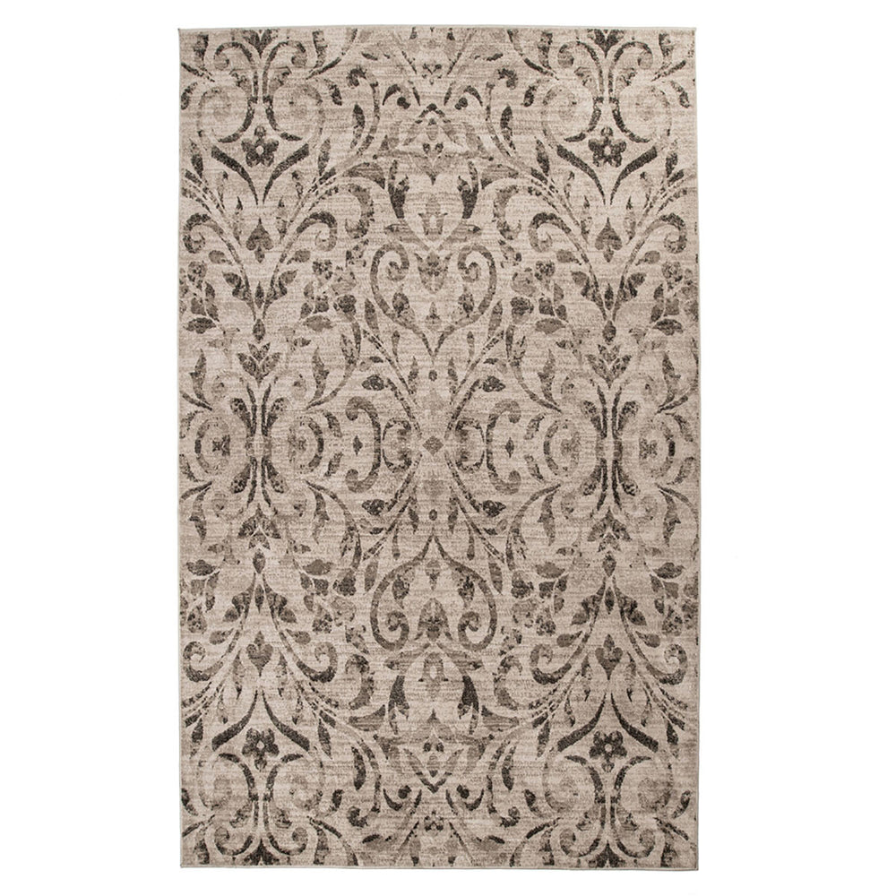 Homeroots 5' X 8' Bronze Floral Vines Power Loom Stain Resistant Area Rug  Microfiber 486953