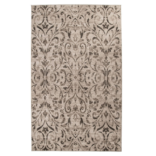 Homeroots 5' X 8' Bronze Floral Vines Power Loom Stain Resistant Area Rug  Microfiber 486953