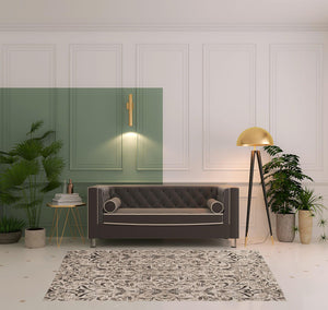 Homeroots 5' X 8' Bronze Floral Vines Power Loom Stain Resistant Area Rug  Microfiber 486953