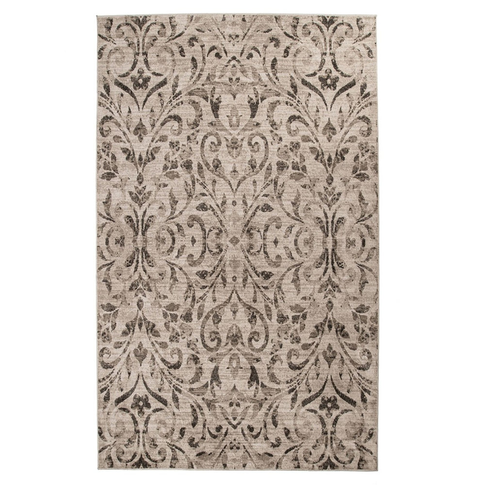 HomeRoots 8' Beige and Black Floral Vines Area Rug - Elegant, Durable Design for Living Spaces and Comfort 8' X 10' 486955