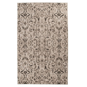 HomeRoots 8' Beige and Black Floral Vines Area Rug - Elegant, Durable Design for Living Spaces and Comfort 8' X 10' 486955