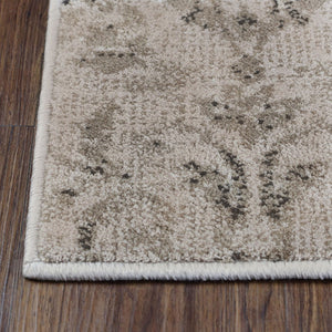 HomeRoots 8' Beige and Black Floral Vines Area Rug - Elegant, Durable Design for Living Spaces and Comfort 8' X 10' 486955
