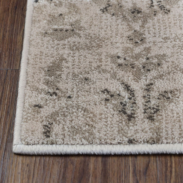 HomeRoots 8' Beige and Black Floral Vines Area Rug - Elegant, Durable Design for Living Spaces and Comfort 8' X 10' 486955