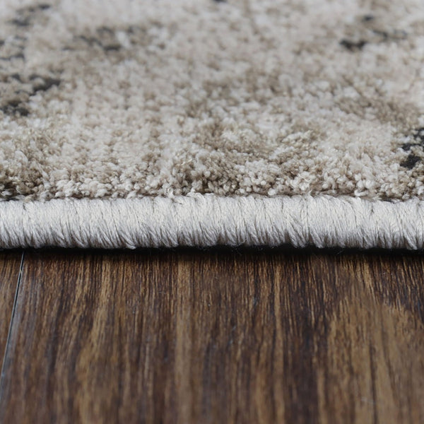 HomeRoots 8' Beige and Black Floral Vines Area Rug - Elegant, Durable Design for Living Spaces and Comfort 8' X 10' 486955