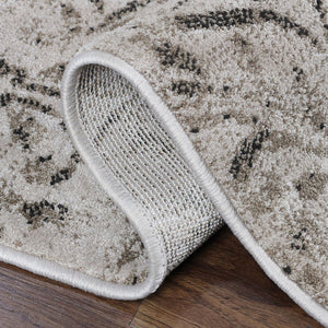 HomeRoots 8' Beige and Black Floral Vines Area Rug - Elegant, Durable Design for Living Spaces and Comfort 8' X 10' 486955
