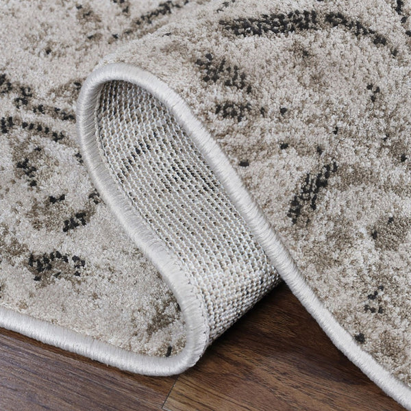 HomeRoots 8' Beige and Black Floral Vines Area Rug - Elegant, Durable Design for Living Spaces and Comfort 8' X 10' 486955