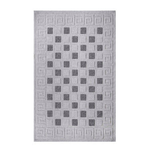 Homeroots 6' X 9' Grey Geometric Stain Resistant Non Skid Indoor Outdoor Area Rug  Polypropylene 486978