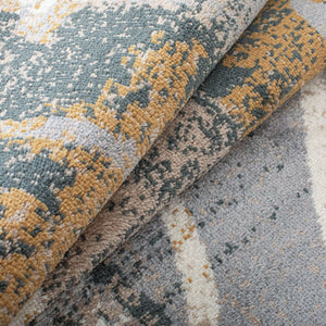 Homeroots 5' X 8' Beige And Gray Floral Power Loom Distressed Stain Resistant Area Rug  Polypropylene 486998