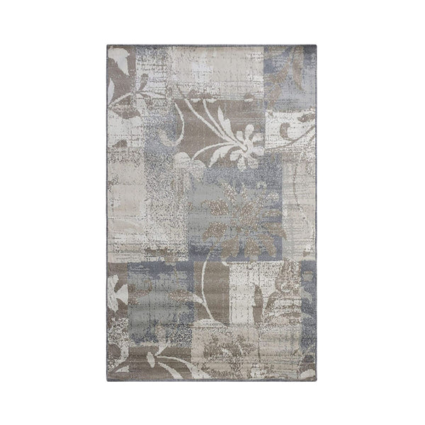 Homeroots 5' X 8' Brown And Ivory Floral Power Loom Distressed Stain Resistant Area Rug  Polypropylene 486999
