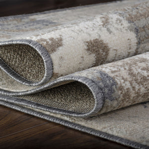 Homeroots 5' X 8' Brown And Ivory Floral Power Loom Distressed Stain Resistant Area Rug  Polypropylene 486999