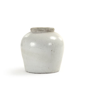 Partially Glazed Off-White Jar (4869S A25A) Zentique