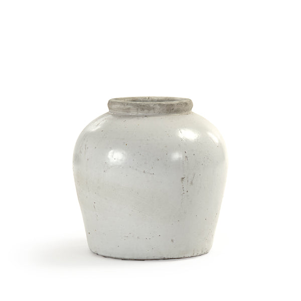 Partially Glazed Off-White Jar (4869S A25A) Zentique