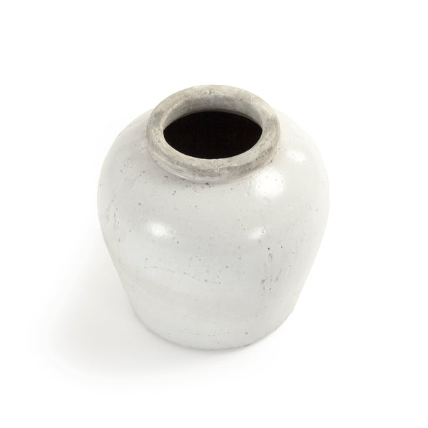 Partially Glazed Off-White Jar (4869S A25A) Zentique