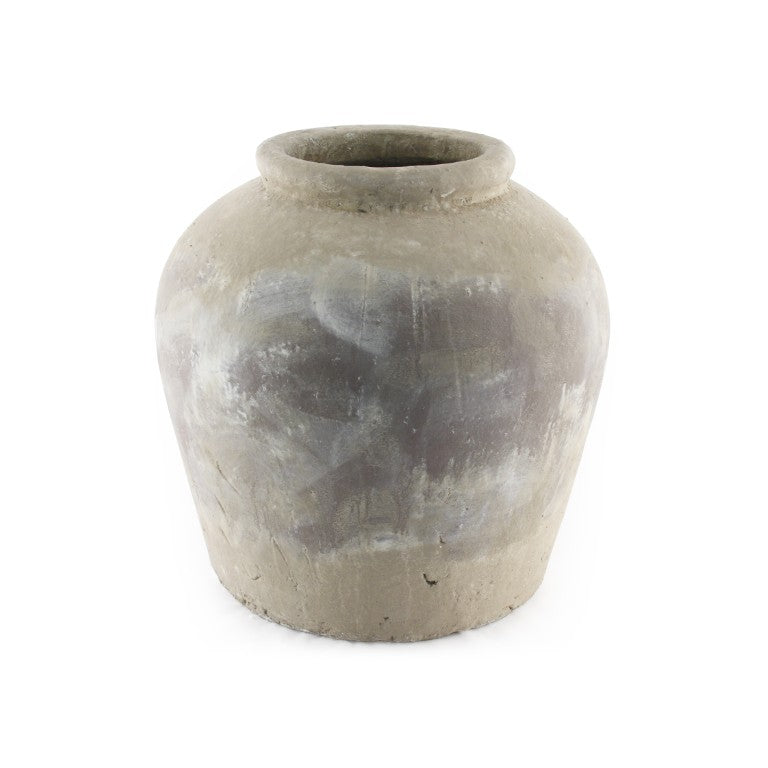 Zentique Distressed Hand-Finished Grey Wash Artichoke Terracotta Sculpture — Rustic Botanical Accent for Home W12.5 x H12 x D12.5 4869S A292