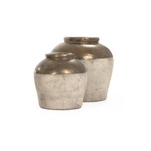 Zentique Gilded Ceramic Vase with Subtle Metallic Sheen — Compact Elegant Accent for Shelves, Tables, Entryways W12.75 x H12.5 x D12.75 4869S A773A