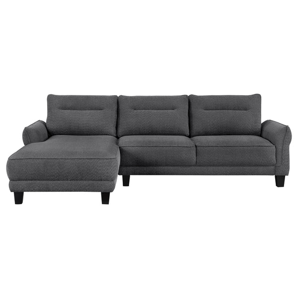 English Elm Verona Modern Grey Loose Back Sectional Sofa with Chaise, Solid Wood Frame, Pocket Coil Comfort B062S01242