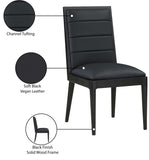 Bristol Black Vegan Leather Dining Chair 486Black-C Meridian Furniture