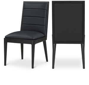 Bristol Black Vegan Leather Dining Chair 486Black-C Meridian Furniture