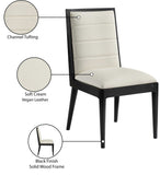 Bristol Cream Vegan Leather Dining Chair 486Cream-C Meridian Furniture