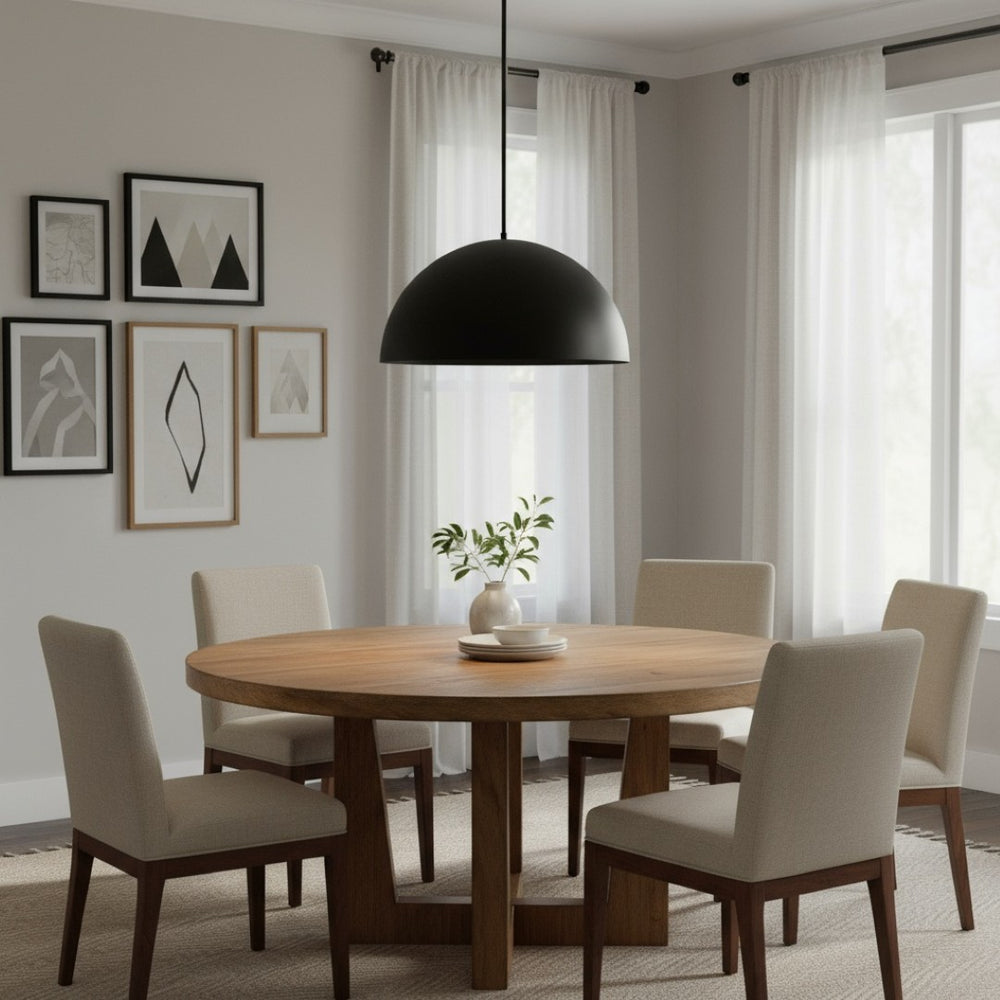 English Elm 24 Inch Matte Black Led Pendant with Etched Glass Diffuser for Dining or Kitchen B370P399378