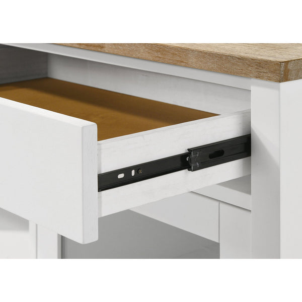 English Elm Prager Farmhouse Brown & White 2-Door Dining Sideboard with Wine Cubby, Drawers & Shelves (59") B062P353258