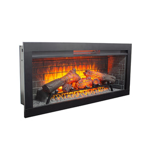 English Elm 42 Inch Infrared Quartz Fireplace Insert with 3d Flame Effect and Built-in Speaker W1769P405043
