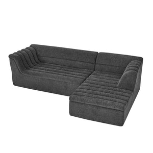 English Elm 106" Modular L-shaped Sectional Sofa Plush Chenille Low-profile Design for Living Room W1413S00122