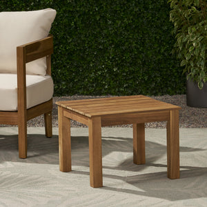 English Elm Christopher Knight Home® - TEMECULA Side Table Crafted from Durable Acacia Wood with Classic Slat Top, Stylish Outdoor Accent Piece Brown 66469.00