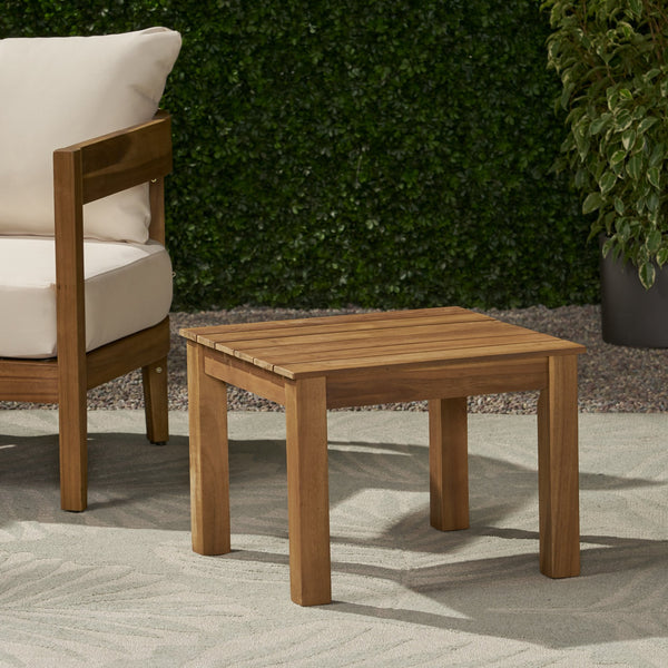 English Elm Christopher Knight Home® - TEMECULA Side Table Crafted from Durable Acacia Wood with Classic Slat Top, Stylish Outdoor Accent Piece Brown 66469.00