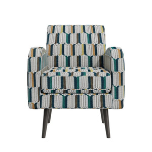 English Elm Darien Geometric Prism Upholstered Accent Armchair with Solid Wood Legs for Small Spaces Yellow B127P495074