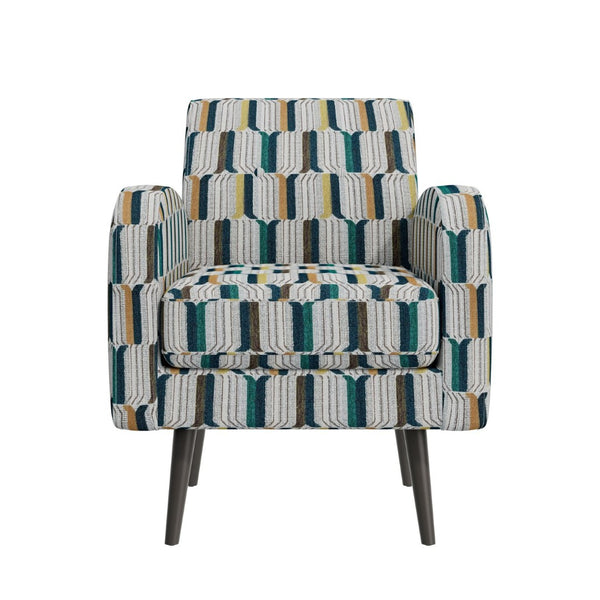 English Elm Darien Geometric Prism Upholstered Accent Armchair with Solid Wood Legs for Small Spaces Yellow B127P495074