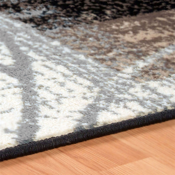 Homeroots 6' X 9' Beige And Gray Floral Power Loom Distressed Stain Resistant Area Rug  Polypropylene 487001