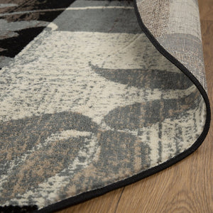 HomeRoots 7' Timeless Beige and Gray Floral Area Rug - Durable, Stain-Resistant Design for Any Room 8' Round 487005