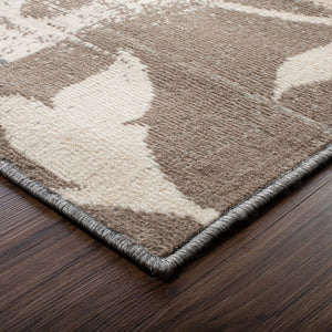 Homeroots 8' X 10' Gray And Ivory Floral Power Loom Distressed Area Rug  Polypropylene 487009