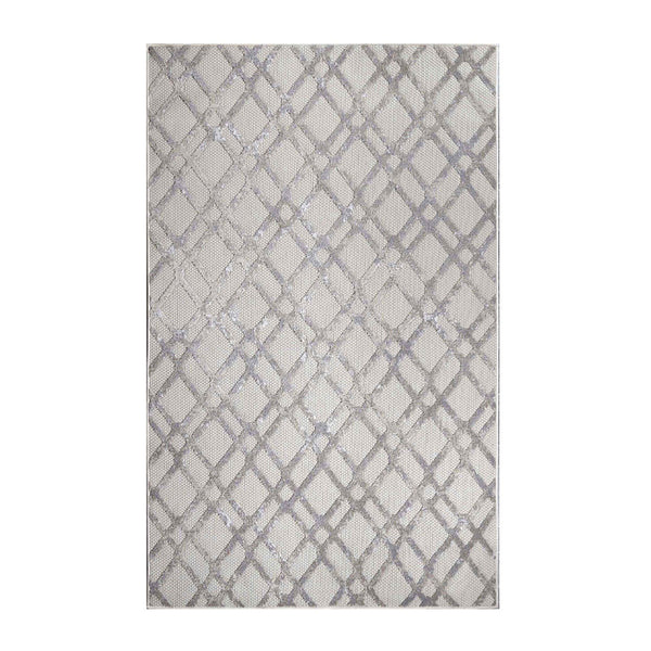 Homeroots 5' X 7' Slate Geometric Stain Resistant Non Skid Indoor Outdoor Area Rug  Polypropylene 487014