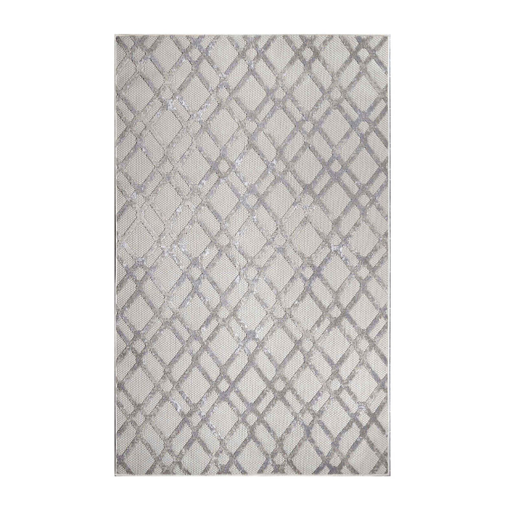 Homeroots 6' X 9' Slate Geometric Stain Resistant Non Skid Indoor Outdoor Area Rug  Polypropylene 487016