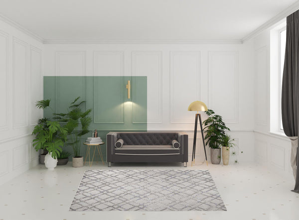 Homeroots 7' X 9' Slate Geometric Stain Resistant Non Skid Indoor Outdoor Area Rug  Polypropylene 487018