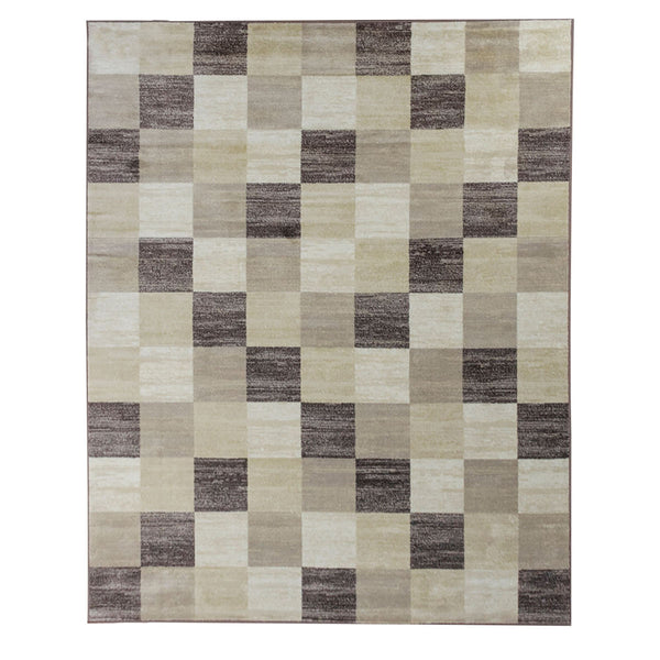 Homeroots 5' X 8' Beige Geometric Power Loom Stain Resistant Area Rug  Polypropylene 487030