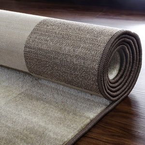 Homeroots 8' X 10' Beige Geometric Power Loom Stain Resistant Area Rug  Polypropylene 487034