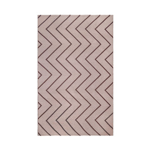 Homeroots 3' X 5' Beige Waves Stain Resistant Indoor Outdoor Area Rug  Polyester 487037